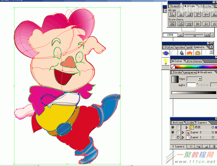 Illustrator渐变网格工具绘制可爱的卡通小猪教程分享